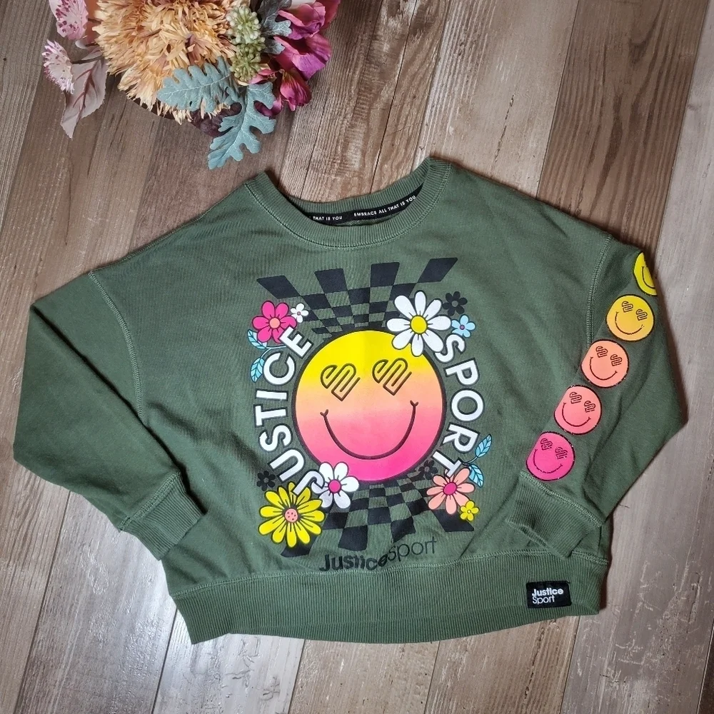 Justice Girls J-Sport Easy Sweatshirt Size 5/6 XS Olivia Grey NWOT